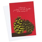 Product Image. Title: Pinecones Blank Holiday Card Box of 10