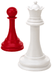Product Image. Title: Red & White Resin Chess Bookends (Set of 2)