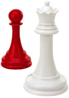 7" Red & 9" White Resin Chess Bookends (Set of 2) by XI Media: Product Image