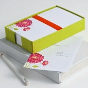 Product Image. Title: Pink Dahlia in Lime Linen Tray