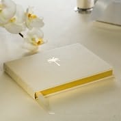 Product Image. Title: Gold Palm Tree Motif Guestbook