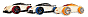 Product Image. Title: Automoblox mini 3 pk Red C9R, Blue S9-R, Orange C9-S