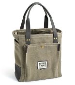 Product Image. Title: Barnes & Noble Book Bag -Beige & Brown Basketweave Fabric 12.75 x 14 x 5.75