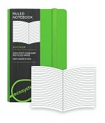 Product Image. Title: Ecosystem 100% Recycled Hard Ruled Kiwi Journal (3.6''x5.6'')