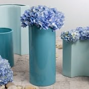Product Image. Title: Large Cylinder Vase Cool Blue