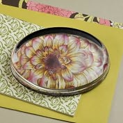Product Image. Title: Dahlia Blossom Crystal Paperweight