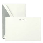Product Image. Title: Silver Thank You Cards in White