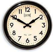 Product Image. Title: Black 50's "Electric" Wall Clock