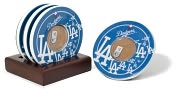 Product Image. Title: Los Angeles Dodgers Coasters with Game Used Dirt - Set of 4