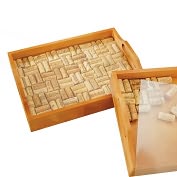 Product Image. Title: Square Wine Cork Serving Tray Kit
