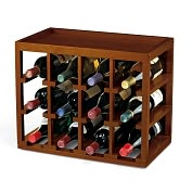 Product Image. Title: 12 Bottle Cube-Stack Wine Rack in Walnut Stain