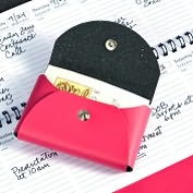 Product Image. Title: Small Business Card Holder Fuchsia