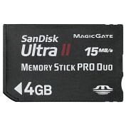 Product Image. Title: SanDisk 4GB Ultra II Memory Stick PRO Duo Card