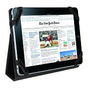Product Image. Title: Black Pebble Grain iPad Portfolio Case