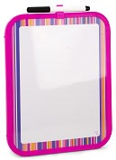Product Image. Title: Pink Stripe Dry Erase Board with Marker (8.5x11)
