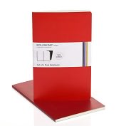 Product Image. Title: Moleskine Volant Large Plain Notebook, Scarlet/Bordeaux Red Set of 2
