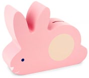 Product Image. Title: Pink Bunny Wooden Bank