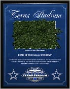 Product Image. Title: Dallas Cowboys, Texas Stadium Final Season 4x6 Plaque with Game Used Turf