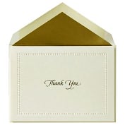 Product Image. Title: Ecru Beaded Border Thank You - Everyday Set of 10