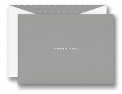 Product Image. Title: Gray With White Thank You - Engraved Appreciation Set of 10