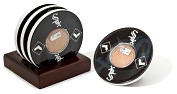 Product Image. Title: Chicago White Sox Coasters with Game Used Dirt - Set of 4