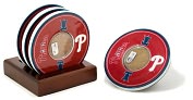 Product Image. Title: Philadelphia Phillies Coasters with Game Used Dirt - Set of 4