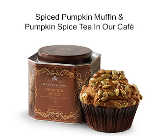 Spiced Pumpkin Muffin & Pumpkin Spice Tea In Our Cafe