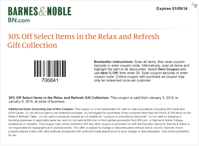 Barnes and Noble Printable Coupons