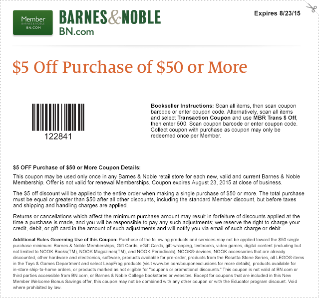 Barnes And Noble Coupon Thread Part 2 Dvd Talk Forum