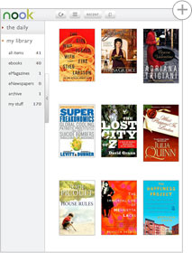 Screenshot: Browse through all the book covers in your library
