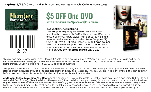 Barnes and noble member coupons 2018