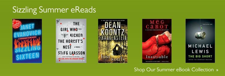 Sizzling Summer Reads: Sizzling Sixteen by Janet Evanovich; The  Girl Who Kicked the Hornet's Nest by Stieg Larsson; Frankenstein: Lost  Souls by Dean Koontz; Insatiable by Meg Cabot; The Big Short by Michael  Lewis. Shop Our Summer eBook Collection