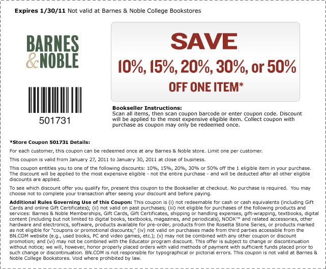 Barnes And Noble College Booksellers Coupons Personal Creations