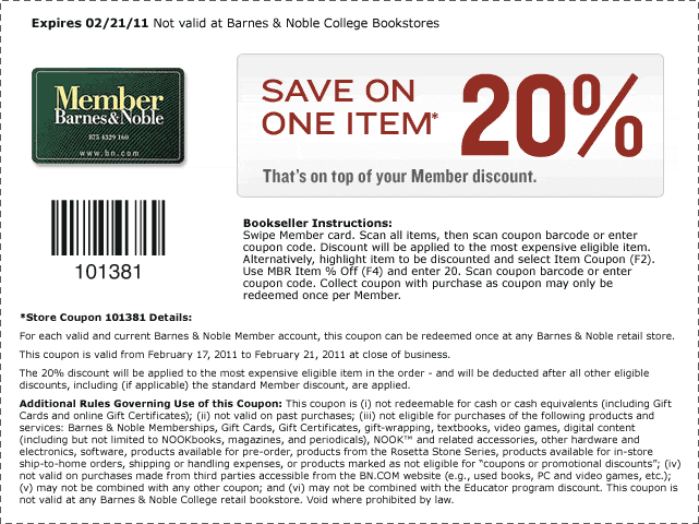 Barnes And Noble Coupon Thread Part 2 - Page 145 - DVD Talk Forum