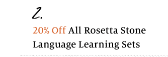 2. 20% Off All Rosetta Stone Language Learning Sets