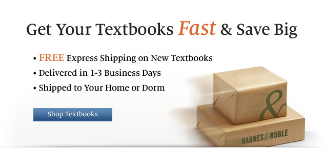 Get Your Textbooks FAST & Save Big. FREE Express Shipping on New Textbooks; Delivered in 1-3 Business Days; Shipped to Your Home or Dorm. Shop Textbooks