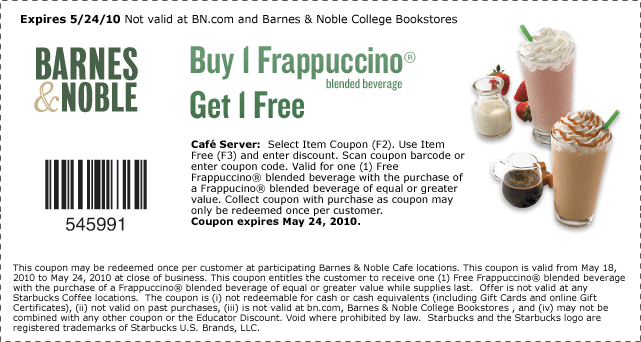 Barnes Noble Coupons For 50 Off Frappes 20 Off Glee Aol Finance